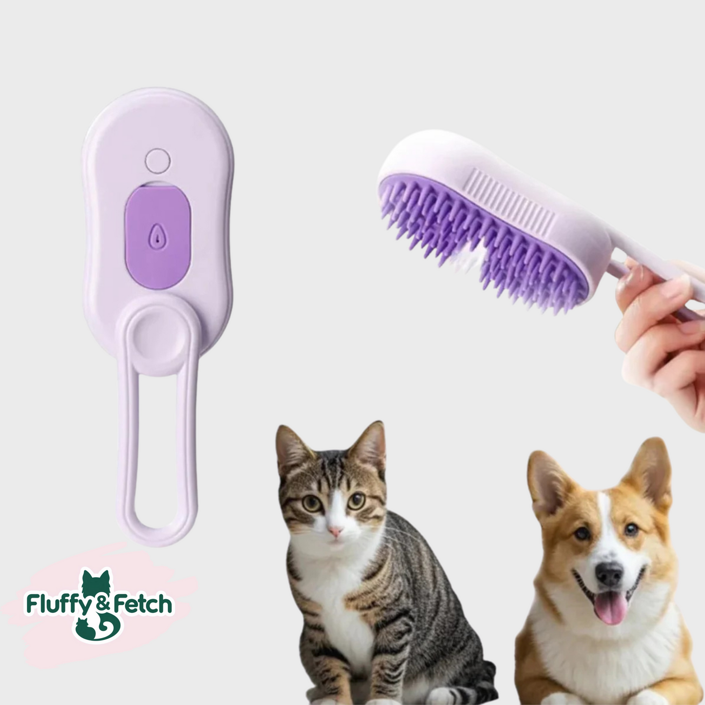 BeautyBrush 3-in-1 Electric Steam Brush for Cats & Dogs