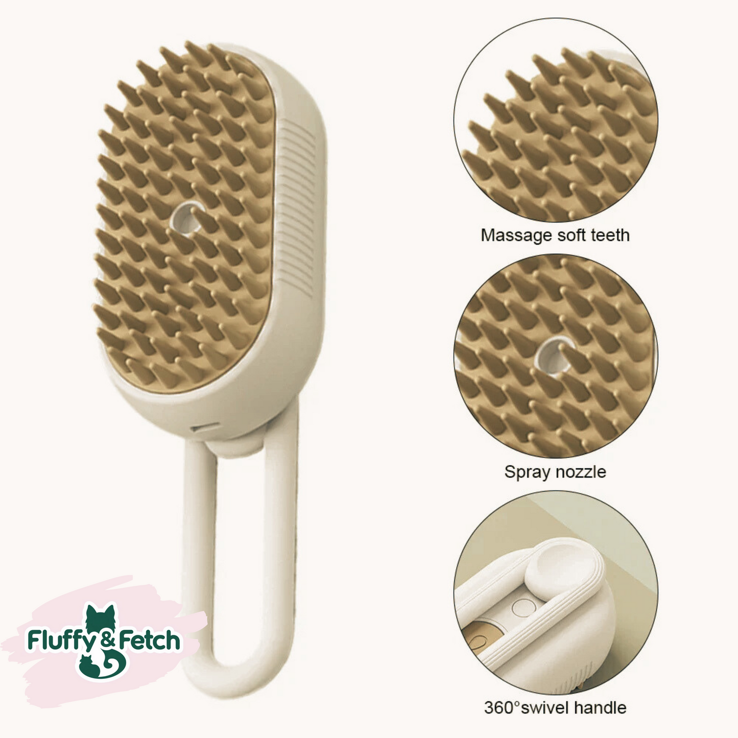 BeautyBrush 3-in-1 Electric Steam Brush for Cats & Dogs
