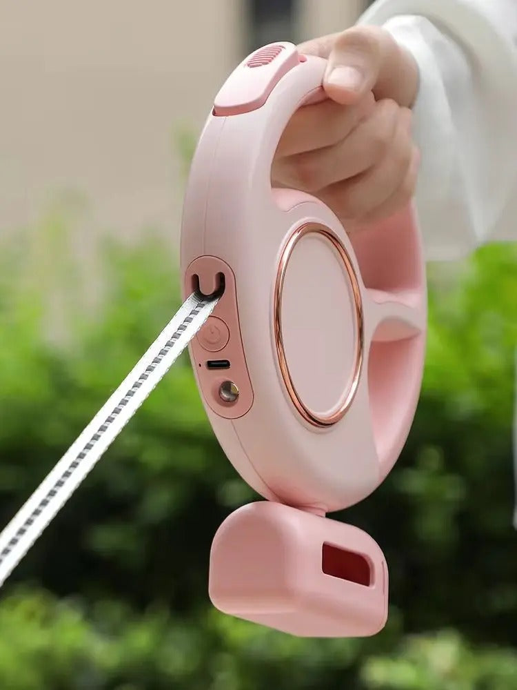 Multifunctional dog leash with LED